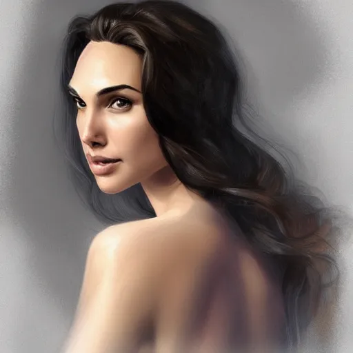 Image similar to portrait of gal gadot by charlie bowater