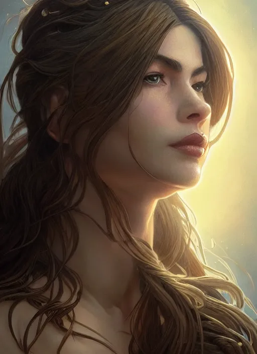 Prompt: Portrait of Sofia Vergara, white glowing eyes, fantasy, extremely detailed, digital painting, artstation, concept art, smooth, sharp focus, illustration, stunning lighting, art by artgerm and greg rutkowski and alphonse mucha and simon stalenhag, realistic character concept, high fantasy, light atmosphere, golden ratio, cinematic lighting, hyperdetailed, high resolution, insanely detailed and intricate, artstation, Marc Simonetti, Greg Rutkowski, 8k