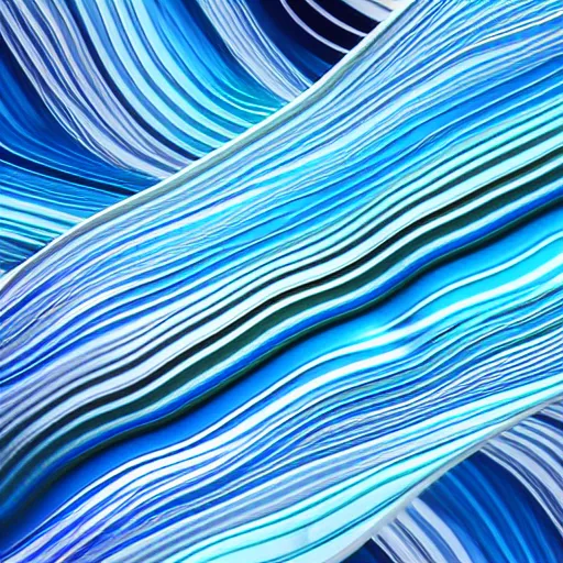 Prompt: beautiful abstract silk wave, blue, curved, smooth, 4k