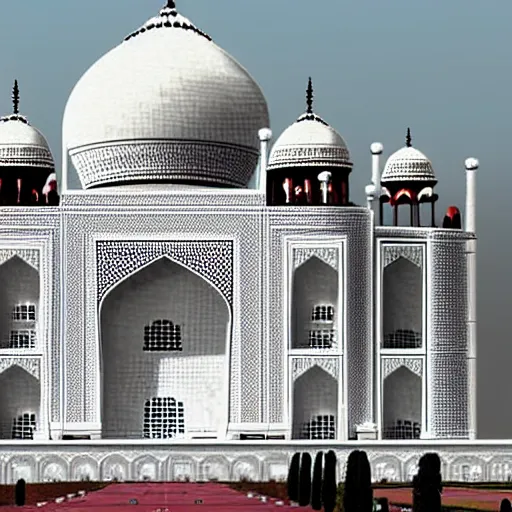 Prompt: taj mahal made from dna