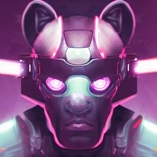 Prompt: portrait, headshot, digital painting, matrix, cyborg cat with plasmogun, synthwave, realistic, hyperdetailed, concept art