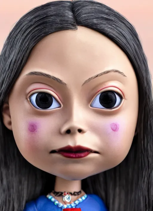 Image similar to closeup face profile portrait of tin toy greta thunberg as a vampire, bikini, depth of field, zeiss lens, detailed, symmetrical, centered, fashion photoshoot, by nicoletta ceccoli, mark ryden, lostfish, breathtaking, 8 k resolution, extremely detailed, beautiful, establishing shot, artistic, hyperrealistic, octane render