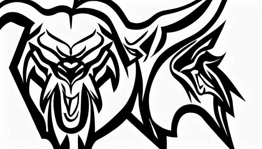 Image similar to sketch!!! of a stylized angry bull head, symbol, sports logo!!!, black and white, behance, dribble