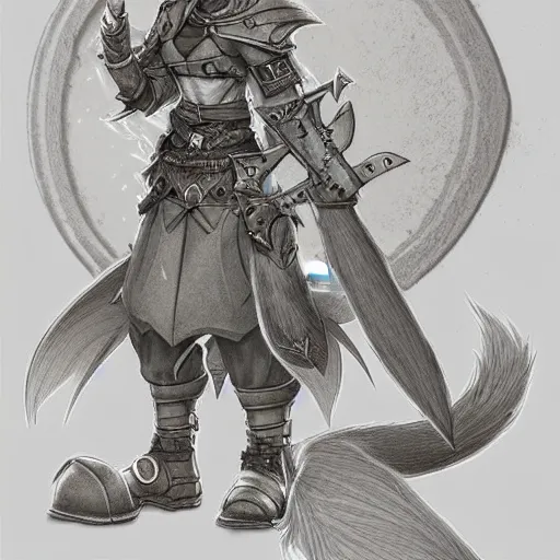 Prompt: heroic character design of anthropomorphic fox, whimsical fox, portrait, holy crusader medieval, final fantasy tactics character design, character art, whimsical, vibrant, stunning, lighthearted, colorized pencil sketch, highly detailed, Akihiko Yoshida