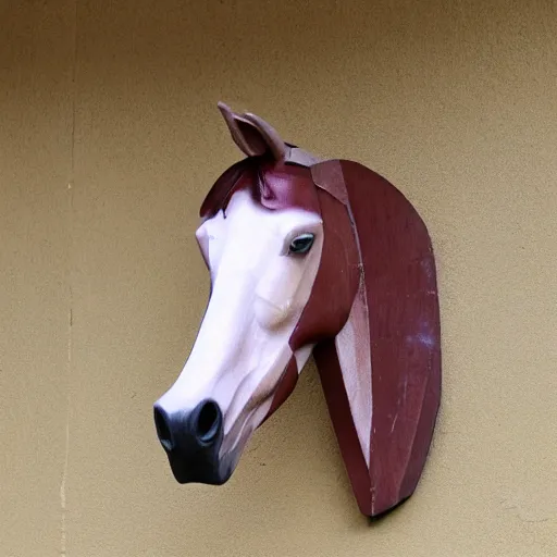 Prompt: a horse head facing left