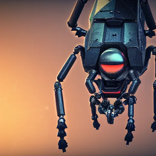 Image similar to mechanical spider robot, insane details, sharp focus, octane render, depth of field