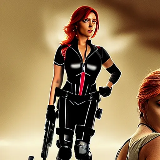 Image similar to Anushka as black widow