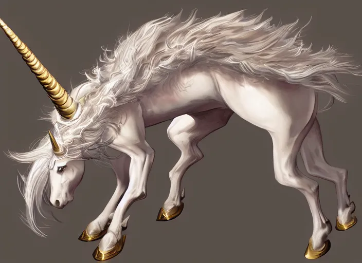 Image similar to detailed concept art of a huge unicorn kirin by cheng yi and luolin, artstation, artstationhd