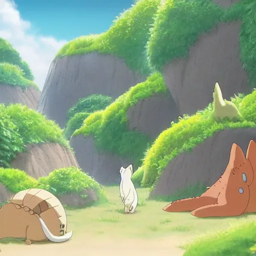 Prompt: guy and ghibli animal, climatic atmosphere made by studio ghibli, smooth, detailed face,, beautiful scene, 8k, clear