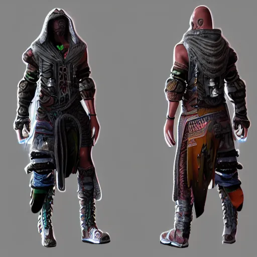 Image similar to cyberpunk shaman unreal engine character