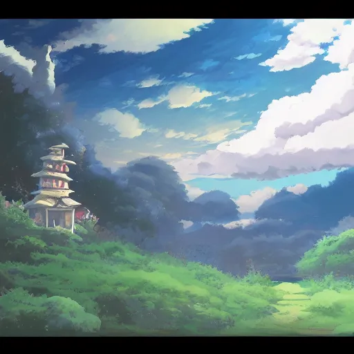 Image similar to landscape of the eternal rest, in the style of studio ghibli, award - winning, 4 k