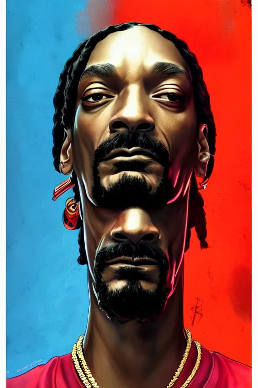 Image similar to snoop dogg, manga cover art, detailed color portrait, artstation trending, 8 k, greg rutkowski