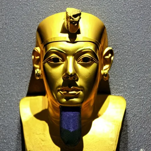 Image similar to ancient, golden egyptian pharaoh death mask of walter white