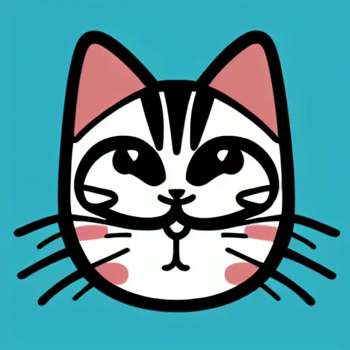 Image similar to a happy cat, vector graphic, app icon