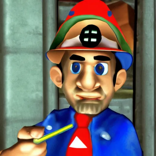 Image similar to Blario, a French pipe fitter from the Bronx in an N64 game