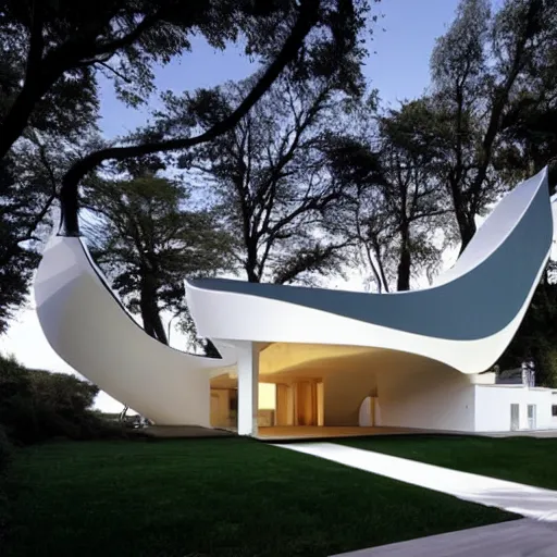 Image similar to house designed by zaha hadid