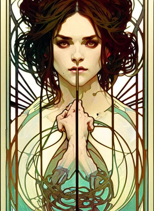 Image similar to symmetry!! water, greg rutkowski and alphonse mucha