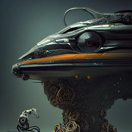 Image similar to cyborg supercar slick, animal : by michal karcz, daniel merriam, victo ngai and guillermo del toro : ornate, dynamic, particulate, intricate, elegant, highly detailed, centered, artstation, smooth, sharp focus, octane render