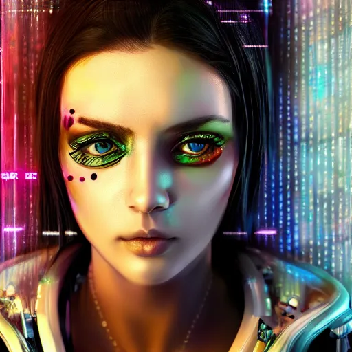 Prompt: the cyberpunk girl portrait, 4k, highly detailed, vivid colors, high definition, H 1000