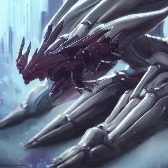 Image similar to very close up foot pov shot, detailed foot shot, feet art pov, hyperdetailed elegant beautiful stunning hot anthropomorphic mecha female dragon giantess laying down showing detailed dragon feet at camera, furry paw pov art, anthro paw pov art, sharp silver armor, elegant legs, warframe destiny fanart, giantess art, dragon paws, furaffinity, octane