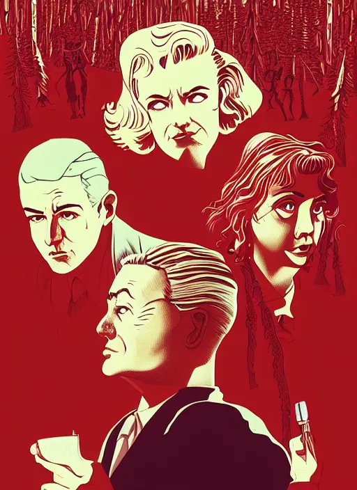 twin peaks movie poster art by tomer hanuka | Stable Diffusion | OpenArt