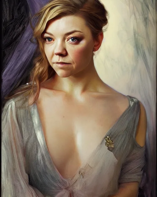 Image similar to portrait of a Natalie Dormer by Mandy Jurgens and Richard Schmid and chuck close and mucha