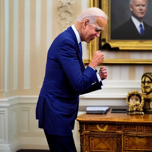 Prompt: Joe Biden doing dab, professional photography