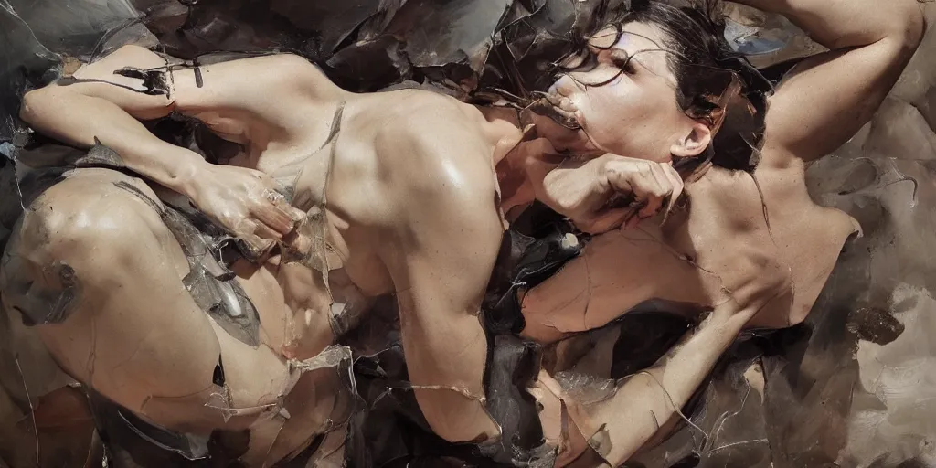 Image similar to highly detailed photography of jinx, big rocks, sharp focus, dramatic scene, aesthetic, dynamic lighting, elegant, harmony, masterpiece, by jenny saville, by ben aronson, by james jean, by roberto ferri, by jeremy mann, by lucian freud, by kent williams, high quality
