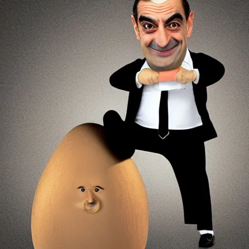 Image similar to mister bean in the shape of a bean.