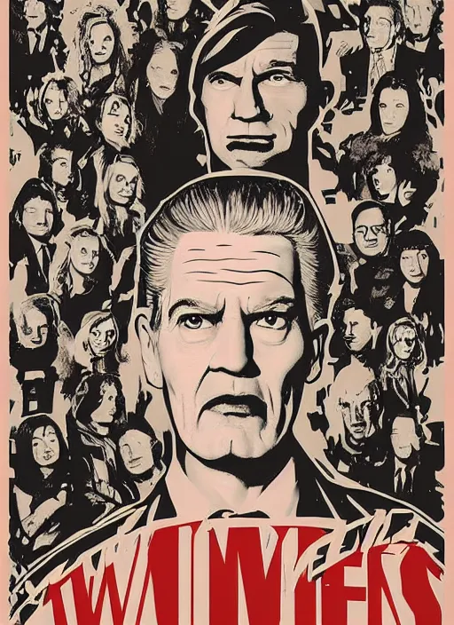 Image similar to twin peaks movie poster art by oliver barrett