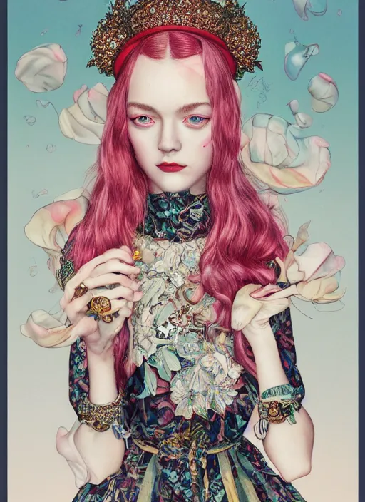 Image similar to fashion portrait :: by Martine Johanna and Chie Yoshii and Kenneth Willardt and wlop and Casey Weldon :: ornate, dynamic, particulate, rich colors, intricate, harper's bazaar, elegant, highly detailed, centered, artstation, smooth, sharp focus, octane render, 3d