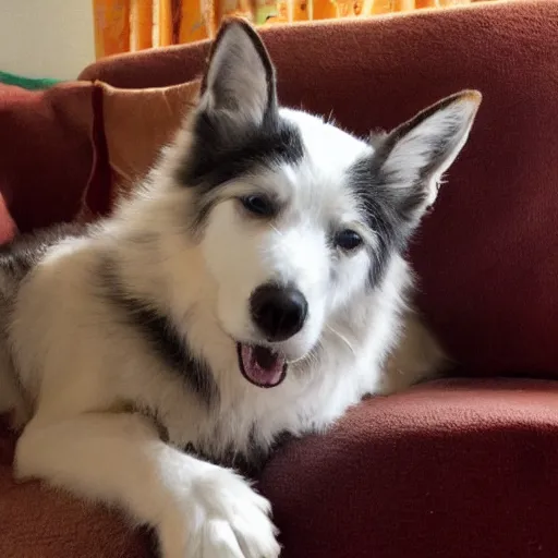 Prompt: cozy picture of older handsome lord richard is sitting gracefully on a sofa, his eyes look wise, happy wise. he has bouncy belly, oh he is a human by the way