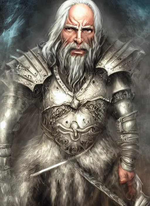 Image similar to warrior character portrait revenant old male hobbi fantasy