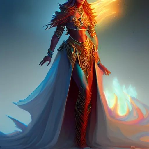 Prompt: teen priestess _ female _ fantasy _ flames _ frost _ dramatic _ intricate _ elegant _ highly _ detailed _ digital _ painting _ artstation _ concept _ art _ smooth _ sharp