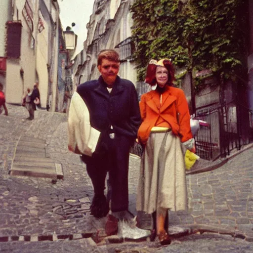 Prompt: photo, montmartre, portrait, kodak kodachrome 1 2 0,