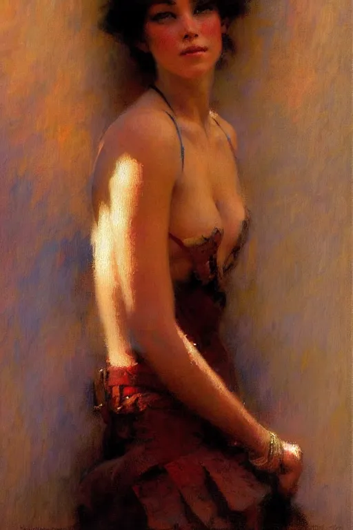 Image similar to attractive woman, painting by gaston bussiere, craig mullins