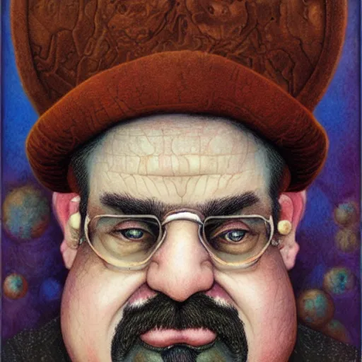 Image similar to Portrait of Wario, artwork by Daniel Merriam,