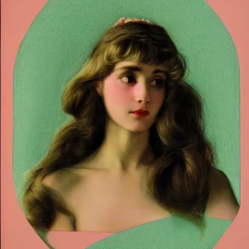 Prompt: a lot of patterns morphing in a beautiful girls face, film still by kubrick, depicted by herbert james draper, arnold bocklin, john willaim godward, limited color palette, very intricate, highly detailed, lights by hopper, minimalist