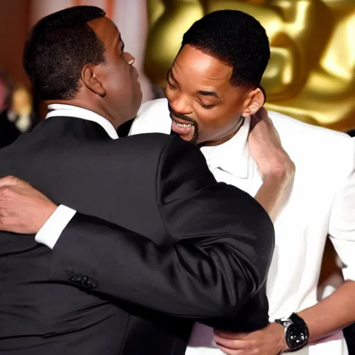 Image similar to will smith hugs chris rock at the oscars