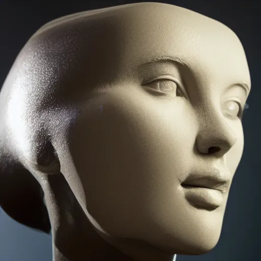 Image similar to sculpture of block of ice produces beautiful woman's face