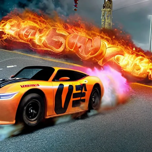 Image similar to a still of dwayne johnson in the movie hotwheels acceleracers