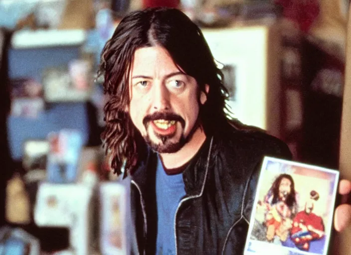 Image similar to polaroid movie still of dave grohl in the movie home alone