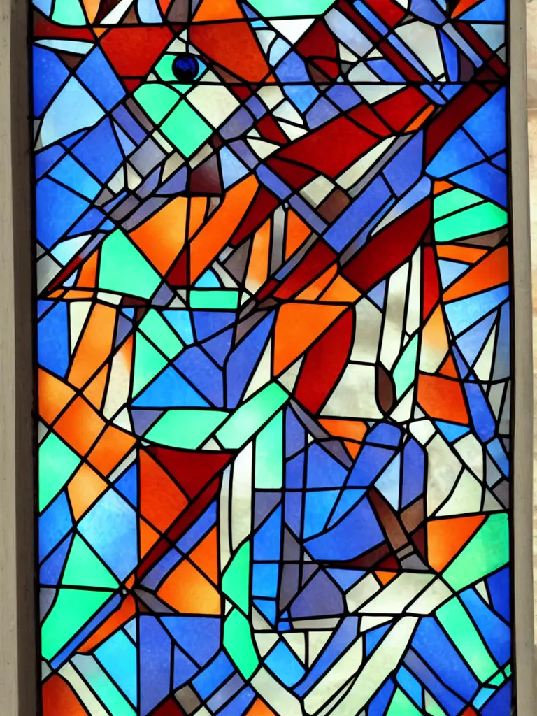 Optimus Prime, stained glass window geometric Stable Diffusion OpenArt