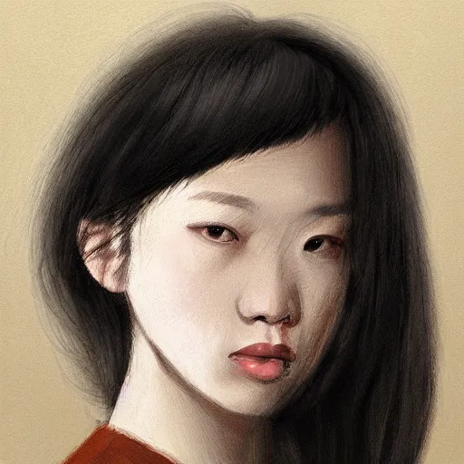 Prompt: female portrait, by tooth wu