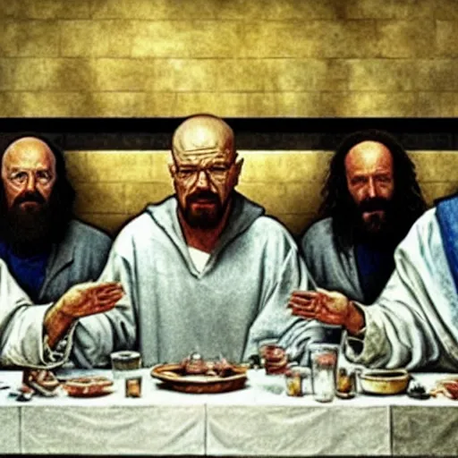 Image similar to Walter White at the last supper