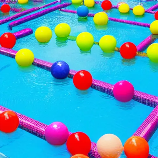 Image similar to a swimming pool overflowing with coloured balls