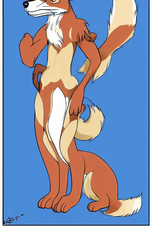 Image similar to a fox fursona, trending on furaffinity, by don bluth, furry art, digital art