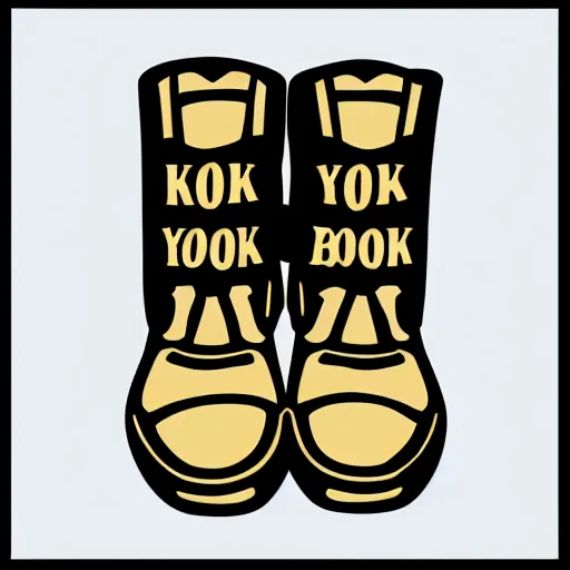 Prompt: i'll knock ya boots, digital art, iconic icon, 2 d vector logo, cartoon, t - shirt design