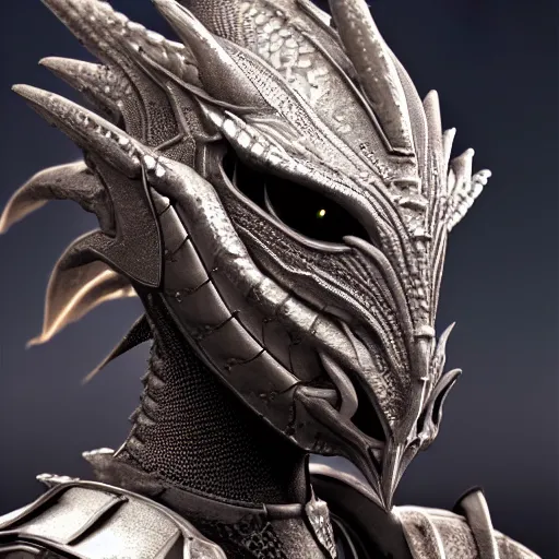 Prompt: highly detailed realistic stunning close up shot of a beautiful anthropomorphic female knight but as a hot dragon, doing a majestic pose, well designed female dragon head, armor made of steel, sharp claws, HD octane render, epic cinematography, fantasy, Artstation, Deviantart, Furaffinity