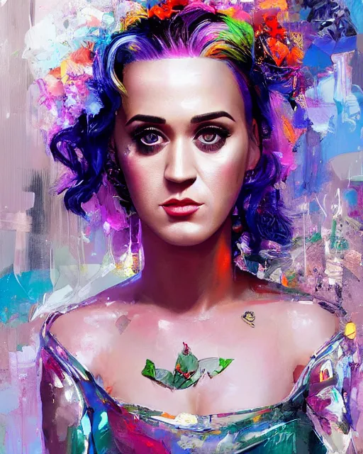 Prompt: highly detailed homeless katy perry portrait in breathtaking wedding dress, ismail inceoglu, nielly